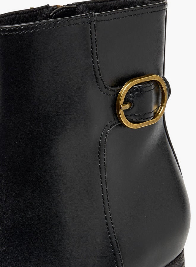 سيليست بوت نسائي بكعب عريض وإبزيم وسحاب - Image 4