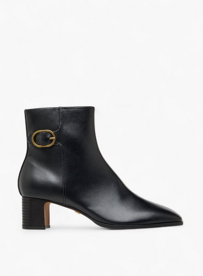 سيليست بوت نسائي بكعب عريض وإبزيم وسحاب - Image 3