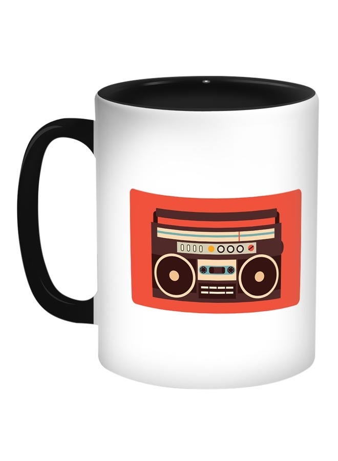 Classic Recorder Printed Coffee Mug White/Red/Black 11ounce