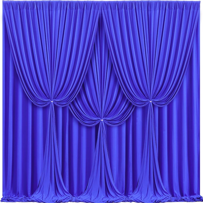 PARTISKY 40x10FT Royal Blue Backdrop Curtains for Wedding Parties, Wrinkle Free Polyester Photography Backdrop Drapes for Baby Shower Birthday Parties Stage Background Stand Decorations 4x10ft,10 Panels - Image 1