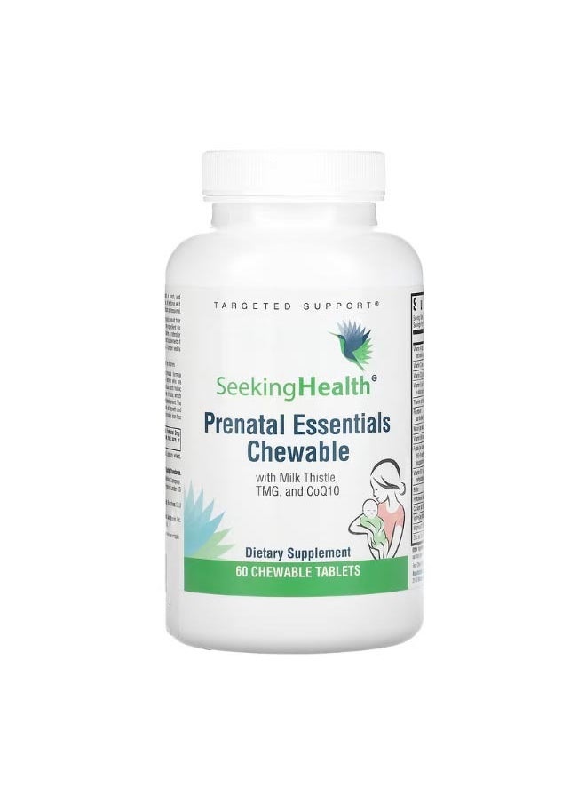 Seeking Health Prenatal Essentials Chewable with Milk Thistle TMG and CoQ10 60 Chewable Tablets  - Image 1