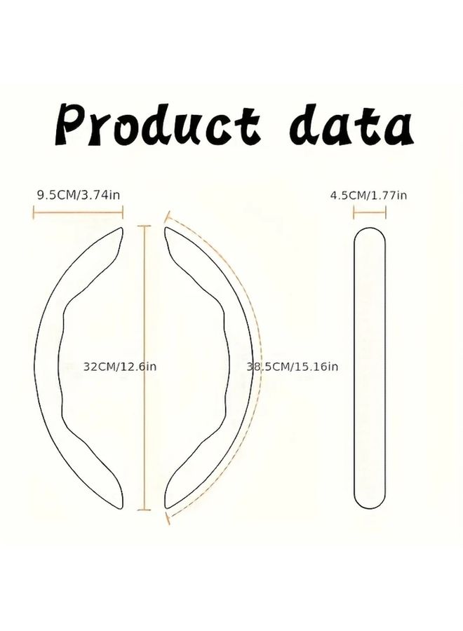 Three Piece Black Carbon Fiber Anti Slip Steering Wheel Cover Set Universal Size - Image 2