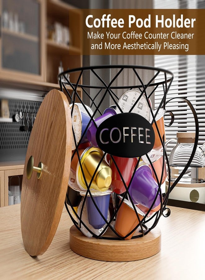 CORTNK Coffee Pod Holder with Lid - Large Capacity Black K Cup Holder Organizer for Counter - Coffee Bar Accessories Decor Station for Pods, Espresso, Capsules, Creamer(Prismatic Grid) - Image 4
