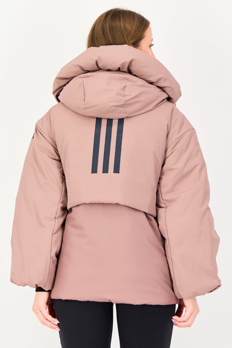 Adidas Women Sportswear Fit Long Sleeve Outdoor Jacket, Mauve - Image 3