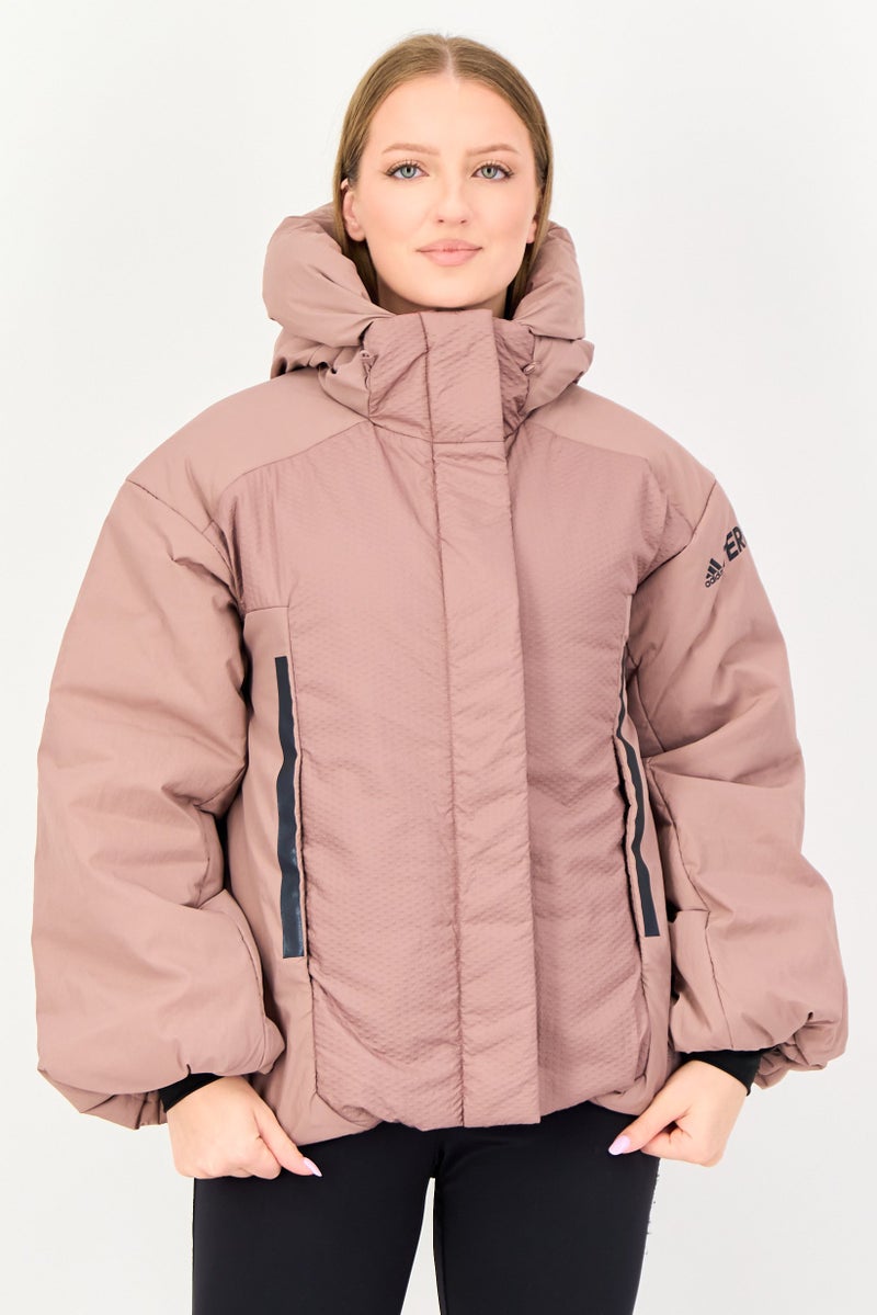 Adidas Women Sportswear Fit Long Sleeve Outdoor Jacket, Mauve - Image 1