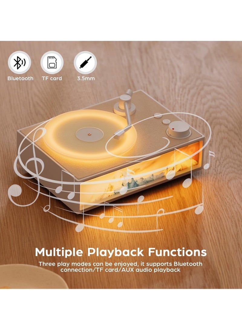Captaintech Retro Bluetooth Speakers Portable, Vinyl Record Player Style Portable Wireless Speaker, with Aroma Diffuser Night Light Old Fashioned Classic Phonograph Style Speaker Support TF Card AUX - Image 2