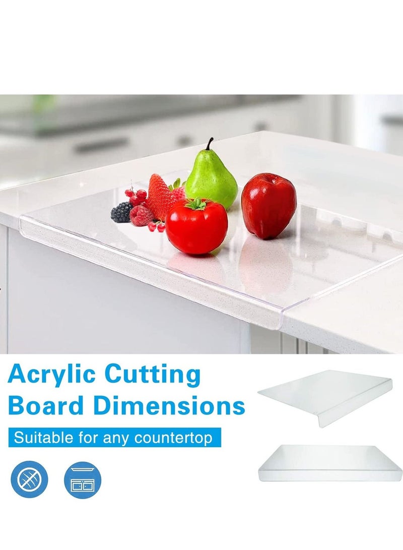 SYOSI Acrylic Cutting Boards for Kitchen Counter,Clear, Anti-Slip, and Durable Cutting Board with Lip for Countertop Protection (18x14 in) - Image 3