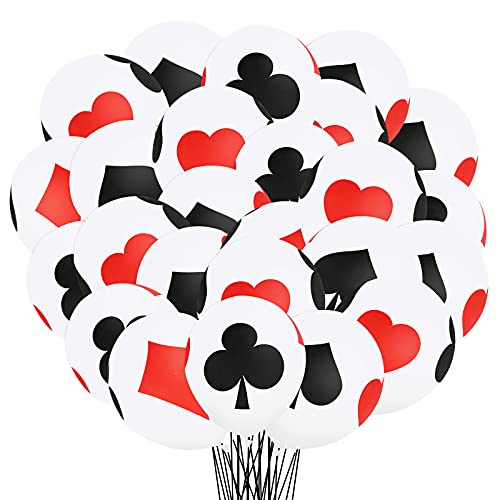 Lecpeting 30 Pcs Casino Balloons Poker Decoration Balloons 12 Inches Playing Card Latex Balloon for Casino Poker Birthday Party Decorations - Image 1