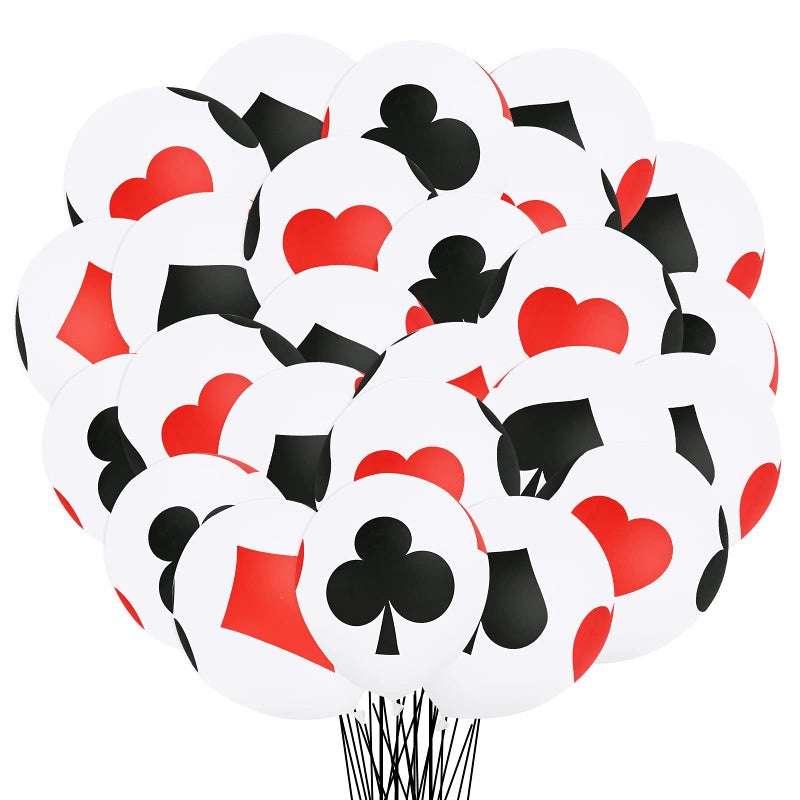 Lecpeting 30 Pcs Casino Balloons Poker Decoration Balloons 12 Inches Playing Card Latex Balloon for Casino Poker Birthday Party Decorations - Image 2
