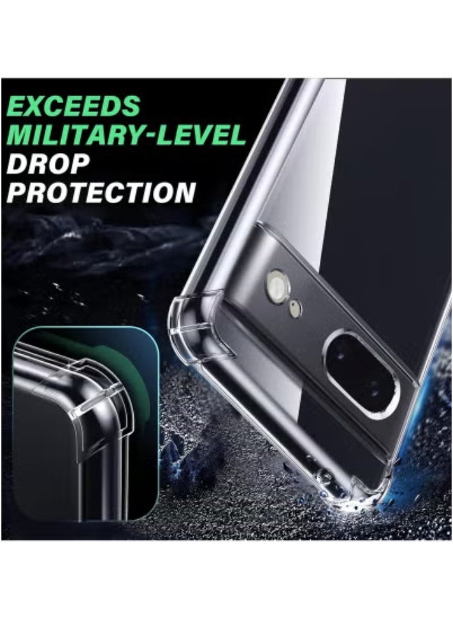 JAJEEK Clear Case for Google Pixel 8 with 1 Screen Protector | Transparent Full-Body Protective Cover with Shockproof TPU Bumper | Slim Silicone Anti-Scratch Phone Case for Pixel 8 | Drop-Resistant, Lightweight & Easy Grip Design for Daily Protection - Image 3