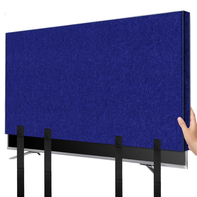 Wibeelee Tv Cover For Moving 70""-75"" Flat Screens Dust & Anti-Scratch Tv Screen Protector Cover With Bottom Strap For Moving  Painting  Renovation  Pet Scratch Prevention & Furniture Protection(Blue) - Image 1