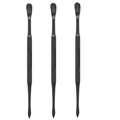 Suiwotin 3PCS Wax Carving Tools, Stainless Steel Wax Tool Carving Tool Kit, Double-Headed Sculpting Tool Spoon, Black - Image 1
