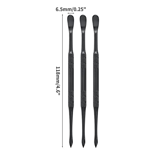 Suiwotin 3PCS Wax Carving Tools, Stainless Steel Wax Tool Carving Tool Kit, Double-Headed Sculpting Tool Spoon, Black - Image 5