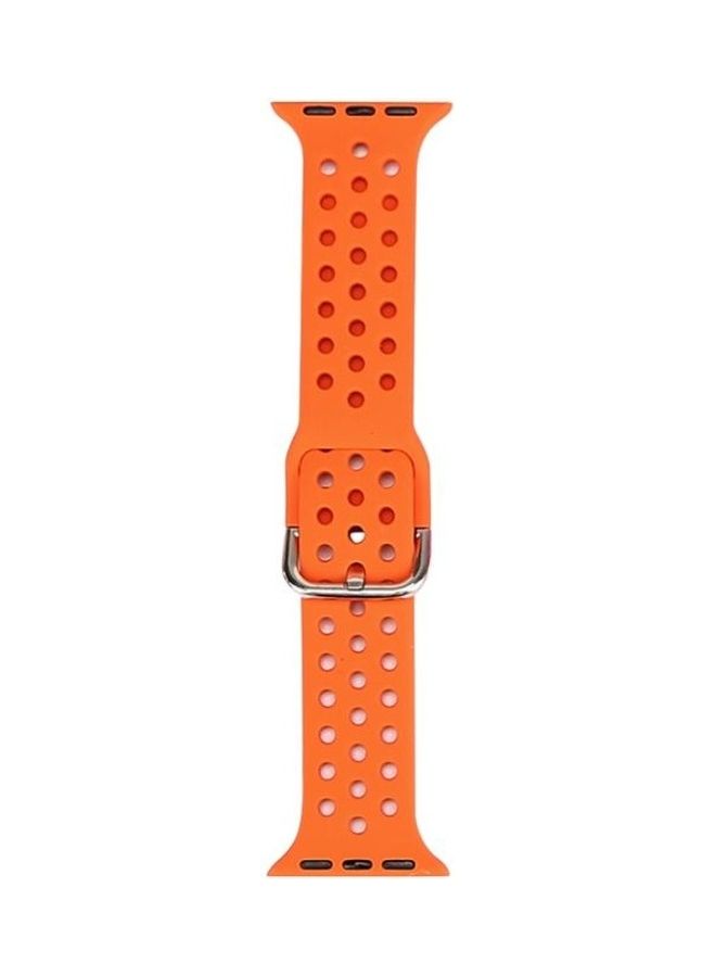 HuHa Silicone Replacement Watchband For Apple Watch Series 7/6/SE/5/4/3/2/1 41/40/38mm Orange - Image 1