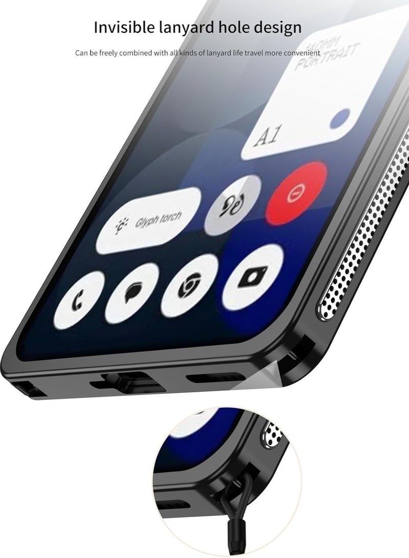 عام **غطاء معدني لـ Nothing Phone (3a) برو - هيكل من سبائك الألمنيوم مع غطاء عدسة كاميرا مضاد للسقوط والصدمات وتهوية فعالة** - Image 4