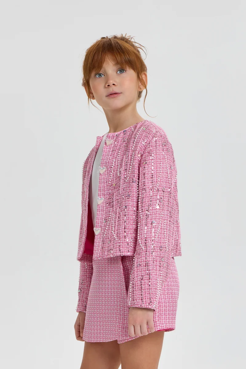 Choupette Pink Tweed Jacket Decorated - Choupette