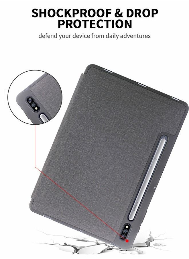 GROIC - Case for Samsung Galaxy Tab S8 Plus 2022 / S7 FE 2021 / S7 Plus 2020 12.4'', High Quality PU Leather and TPU Back Cover, Multi Viewing Angle, Slim Folding Stand Cover, Auto Wake/Sleep with S Pen Stand - Image 1
