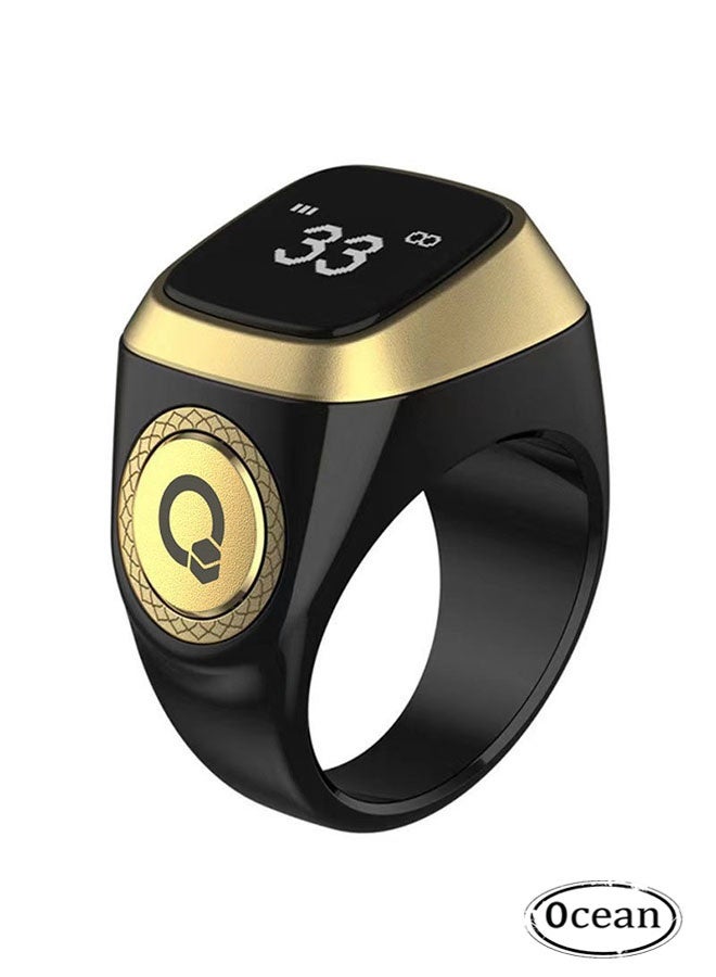 أوشن خاتم ذكي 20 مم ، تذكير توقيت الصلاة ، اتصال بلوتوث ، عداد عرض Oled ، مقاوم للماء ، استهلاك طاقة منخفض (أسود) - Image 1