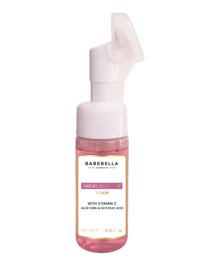 Babebella Cosmetics Vitamin C Facial Foam Cleanser deeply cleanses, brightens and hydrates normal to dry skin 150ml - Image 2