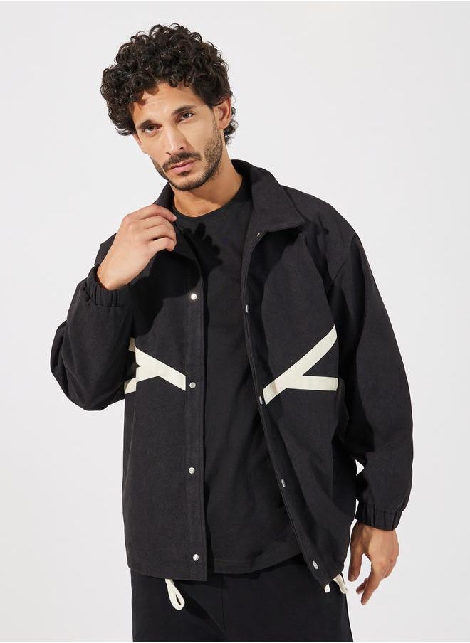 Styli - Contrast Detail Windbreaker Jacket with Button Up Detail - Image 1