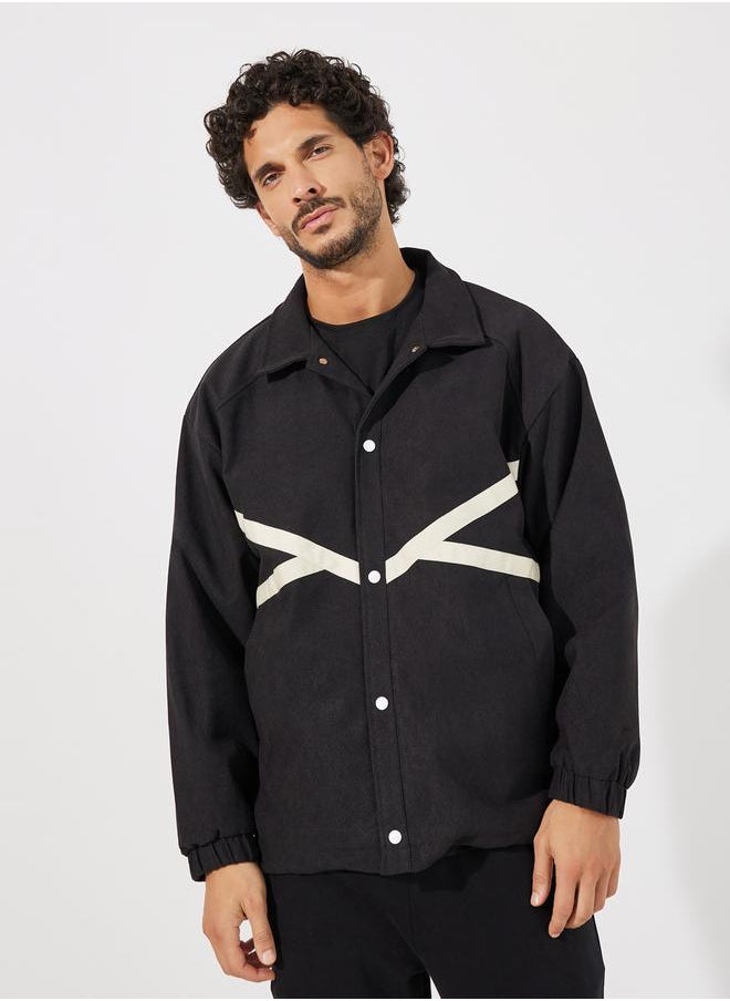 Styli - Contrast Detail Windbreaker Jacket with Button Up Detail - Image 1