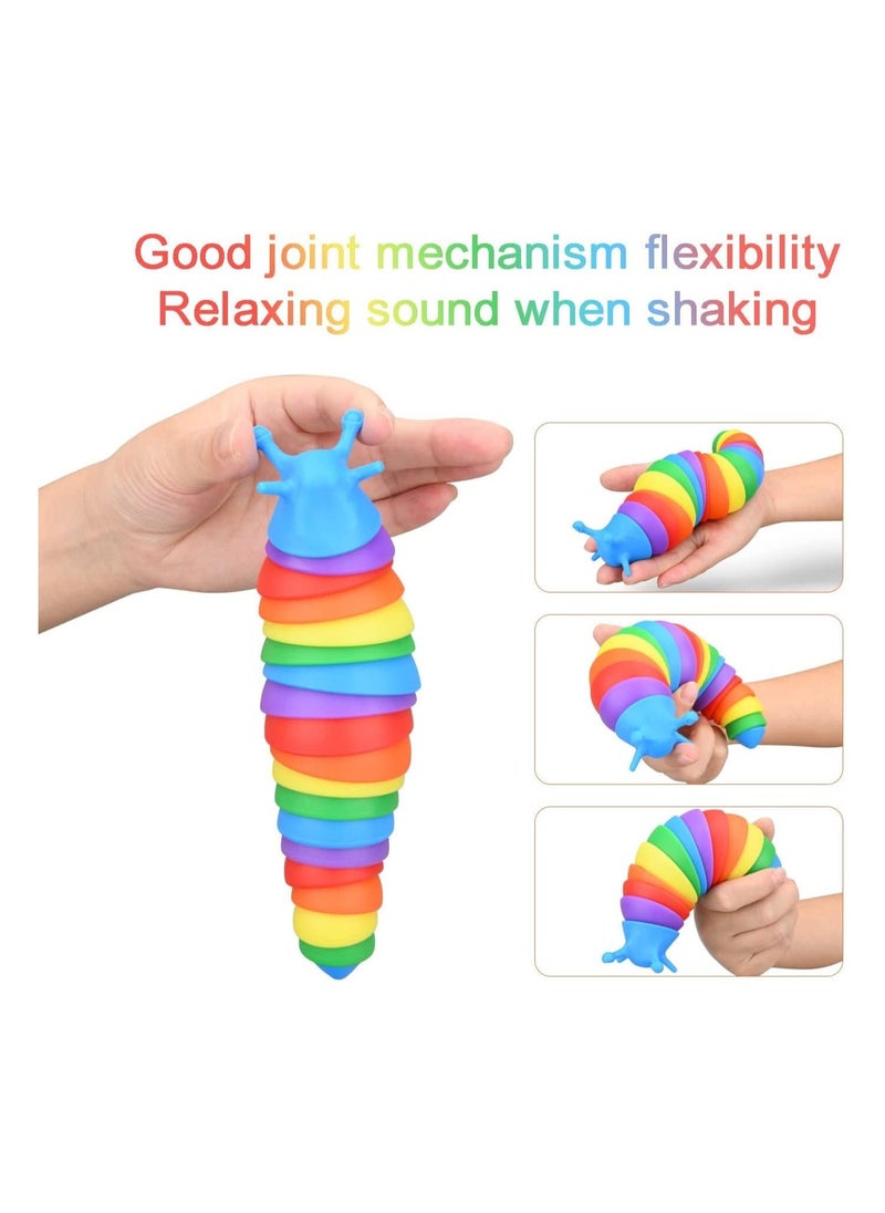 TOY GARDEN Fidget Slug Toy Set – 3D Printed Articulated Slug Fidget Toys for Kids & Adults, Sensory Stress Relief Toys, Autism & ADHD Friendly (Stretchy & Sticky)  - Image 2