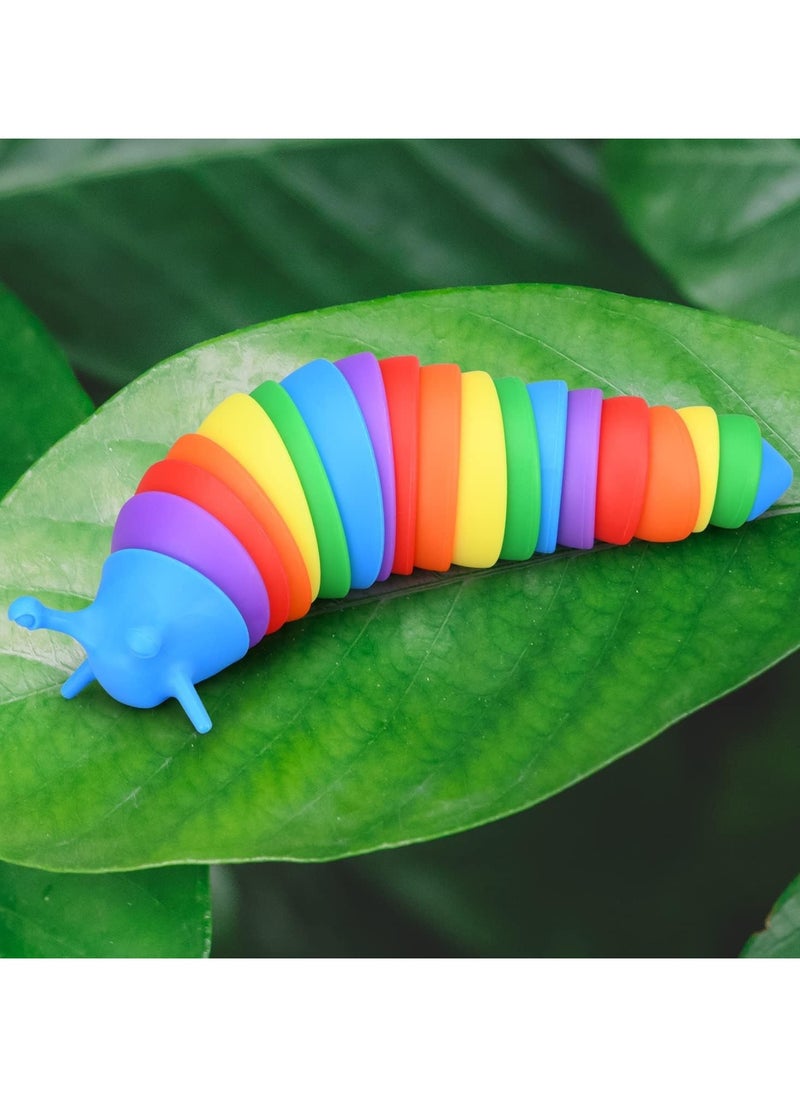 TOY GARDEN Fidget Slug Toy Set – 3D Printed Articulated Slug Fidget Toys for Kids & Adults, Sensory Stress Relief Toys, Autism & ADHD Friendly (Stretchy & Sticky)  - Image 4