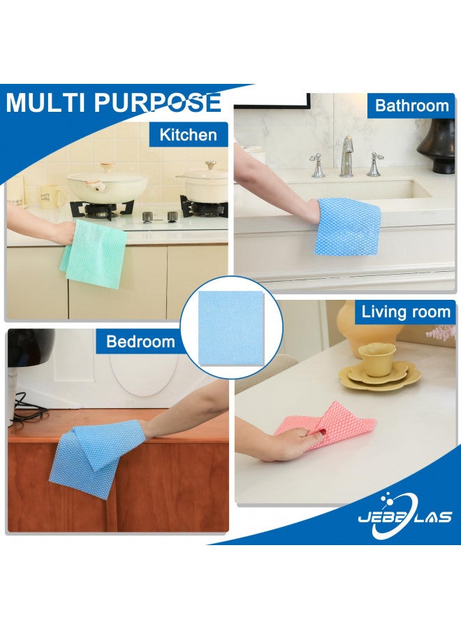 JEBBLAS Disposable Cleaning Towels Dish Towels and Dish Cloths Reusable Towels,Handy Cleaning Wipes,50 Count/Pack,Red - Image 2