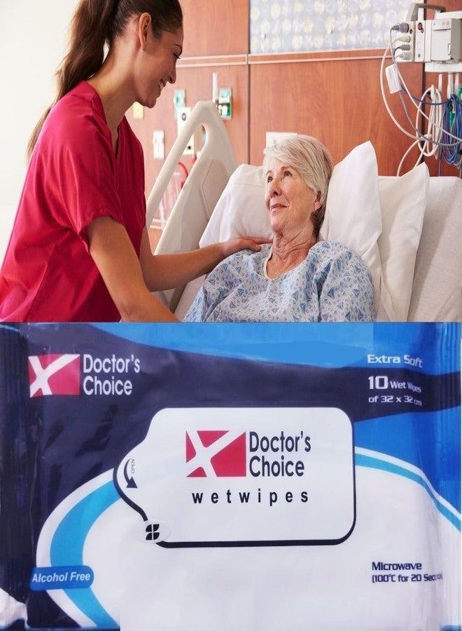 TUNSECHY 14 Packs (140 pulls) Doctors Choice Wet Wipes XL size Ultra Soft Easy Bath Wet Wipes for Adults, Patients, Baby. (10 Pulls/Pack) - Image 1
