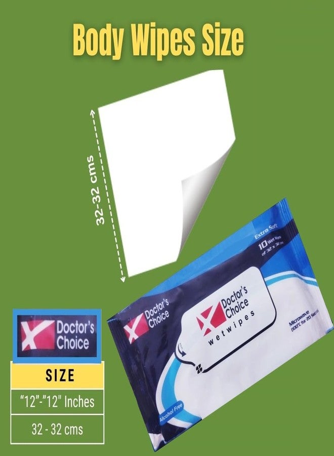 TUNSECHY 14 Packs (140 pulls) Doctors Choice Wet Wipes XL size Ultra Soft Easy Bath Wet Wipes for Adults, Patients, Baby. (10 Pulls/Pack) - Image 4