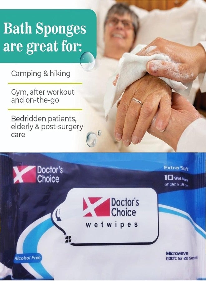 TUNSECHY 14 Packs (140 pulls) Doctors Choice Wet Wipes XL size Ultra Soft Easy Bath Wet Wipes for Adults, Patients, Baby. (10 Pulls/Pack) - Image 2