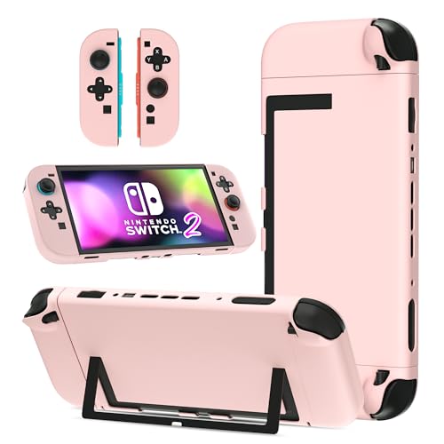 GLDRAM Pink Case Compatible with Nintendo Switch 2 (2025), Durable PC Protective Case + Detachable PC Joycon Cover, Hardshell Shock & Scratch Skin Protector Accessories for Cute Girls - Image 1