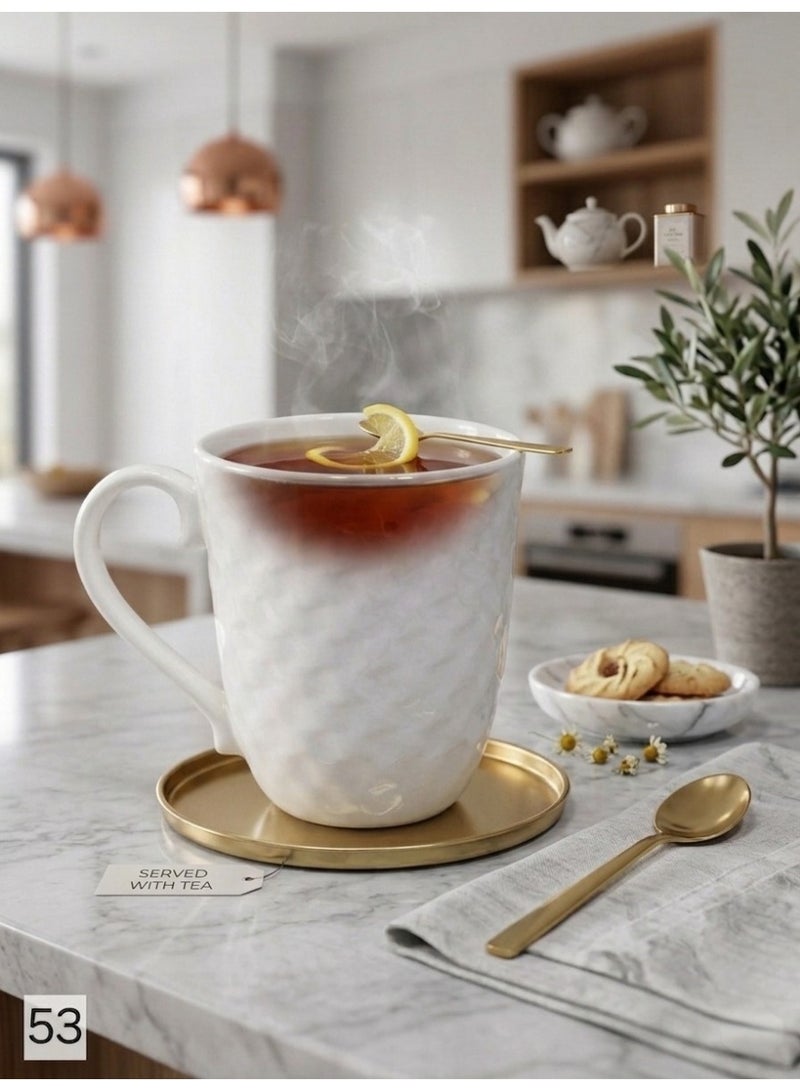 طقم 6 أكواب سيراميك بنقوش بارزة - Image 2