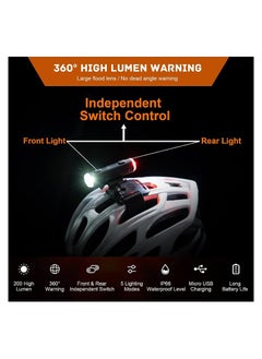 Bike Helmet Light 2 in 1, Rechargeable Cycling Helmet Light with Bracket and Warning Lights, Waterproof 360° Bicycle Front Rear Lights for Night, Road, Mountain and Dirt Riding - pzsku/Z0B2D5ADE33DB3FEF14AAZ/45/_/1698662059/25baa58d-a739-4b64-9f2d-7a781e1d3991