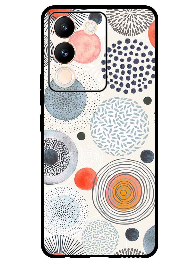 Theodor Protective Case Anti Scratch Shock Proof Bumper Cover For Vivo V29e Circle Patterns Colourful - Image 1