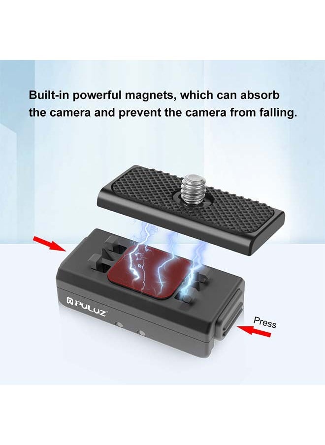 بولوز حامل قاعدة مغناطيسي سريع الفك من PULUZ لكاميرا Insta360 Ace / Ace Pro (أسود)  - Image 3