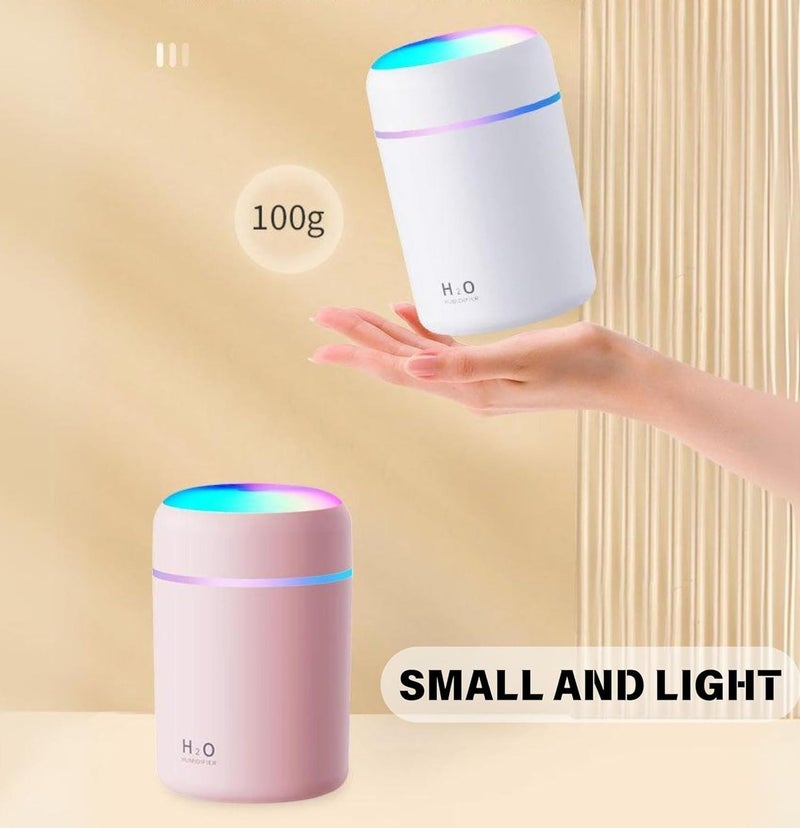 اتش 2 او طقم فواحة زيت عطري ومرطب هواء - قطعتين مع زيت جاردينيا 10 مل، سعة 180 مل، تعمل بـ USB مع إضاءة LED RGB متغيرة الألوان - Image 3