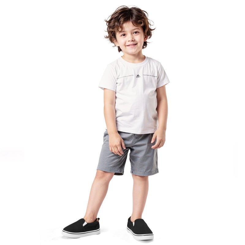 K KomForme Toddler Sneakers for Girls Boys Slip On Canvas Walking Shoes, Size 13 Little Kid, Black - Image 2