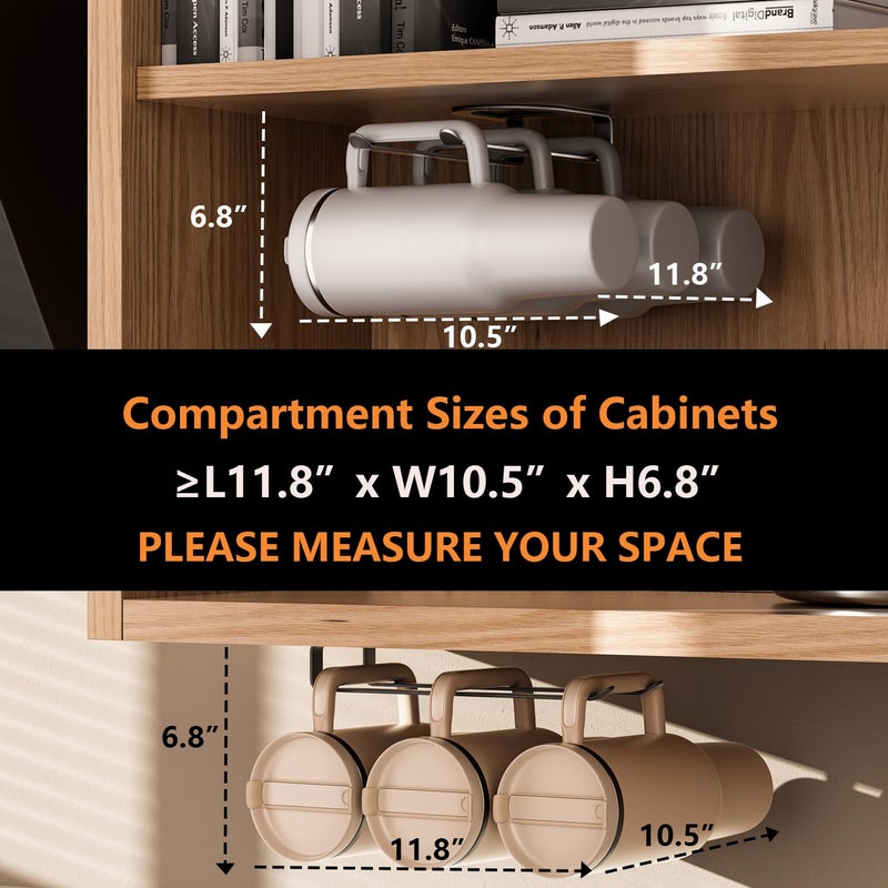 MOJOHAND Water Bottle Organizer for Full Stanley Tumbler with Handle, Pantry Kitchen Organizers and Storage for Cup Accessories, Water Bottle Holder Wine Rack (Black- 2Pack) - Image 3