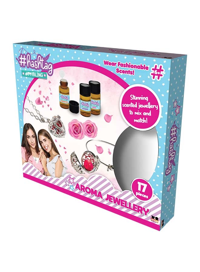 Hashtag Aroma Jewellery DIY Kit – Make Scented Bracelets & Necklaces with Beads & Essential Oils for Girls (Age 6+) - Image 1