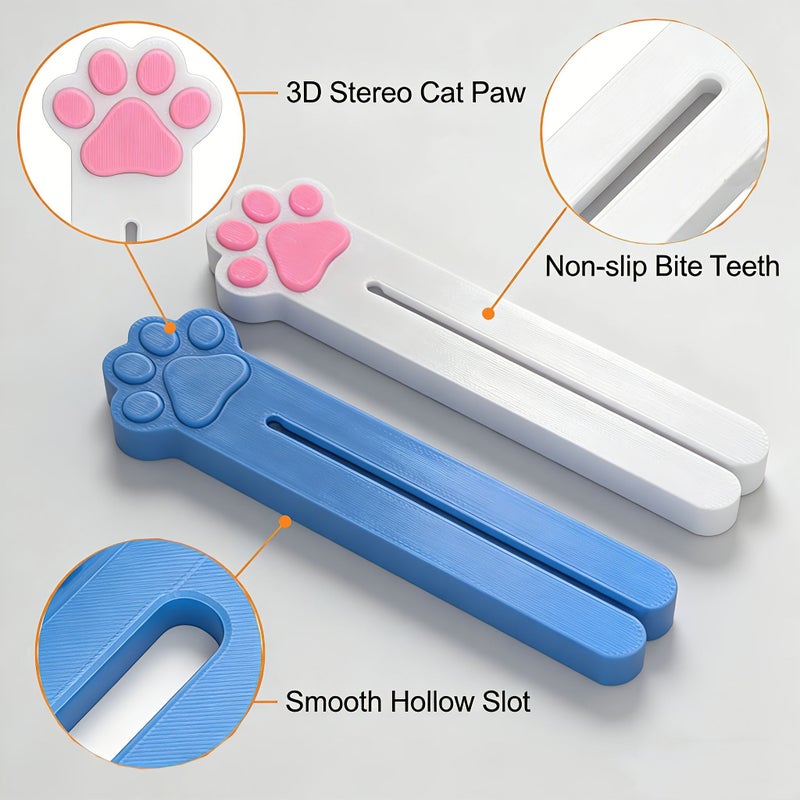 Pet Food Squeezer For Dogs Cats Pink Blue 2pcs Universal Fit Easy Clean - Image 2