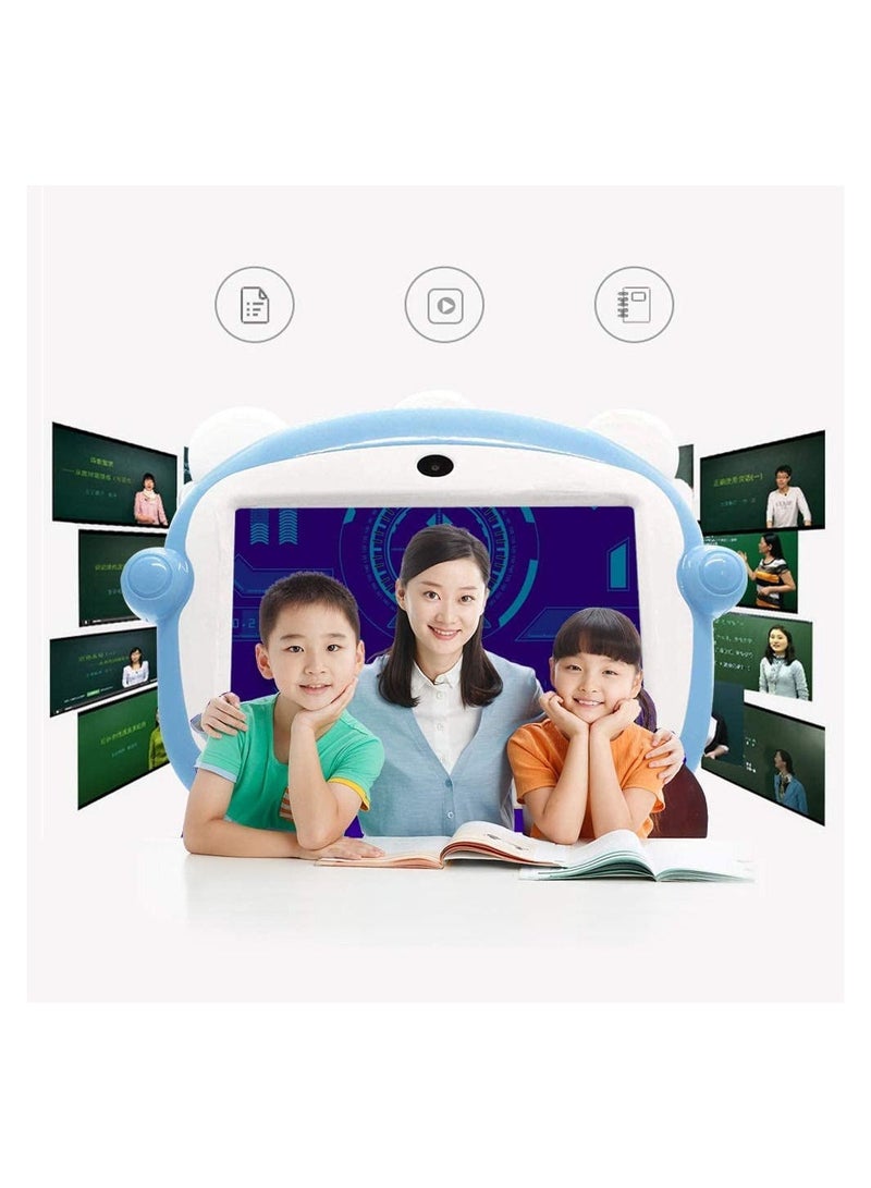 JETTOM KIDS TAB, Play And Learn Kids Tablet, WiFi, Quad Core, Dual Camera, Calling Function - Blue