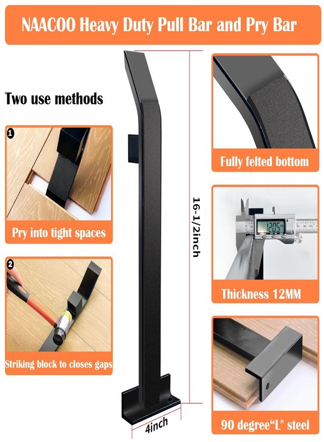 NAACOO Laminate/Vinyl Flooring Tools, NAACOO Heavy Tapping Block for Vinyl Plank Floor - Knock 1-2 Times, Heavy Pull Bar, 40pc Flooring Spacers, Rubber Mallet - 4 in 1 Floor Installation Kit - Image 3