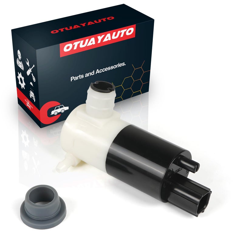 OTUAYAUTO Windshield Washer Pump Replacement for Chrysler Dodge RAM Ford F150 Jeep Lincoln Factory OE Style with Grommet OEM 55077241AA 05103452AA 05011807AB 05013160AA