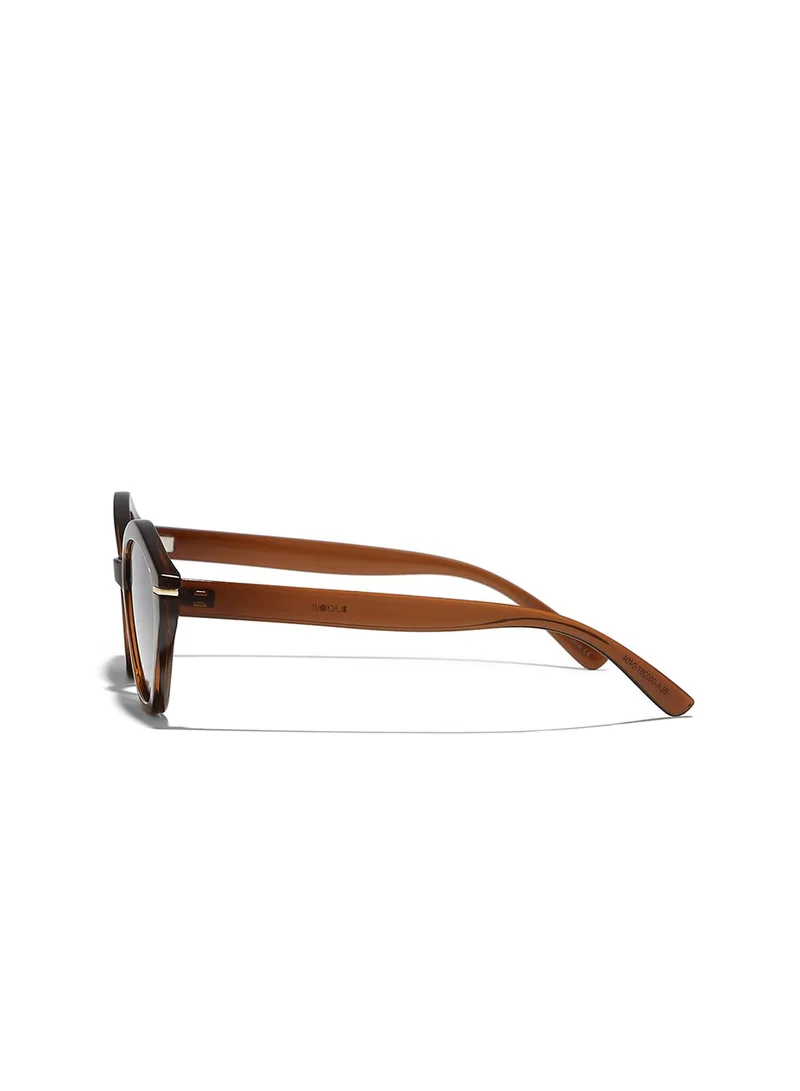 Blackout Cyano,Women Sunglasses, Geometric Sunglasses, UV Protection: UV400 (Brown,Brown)