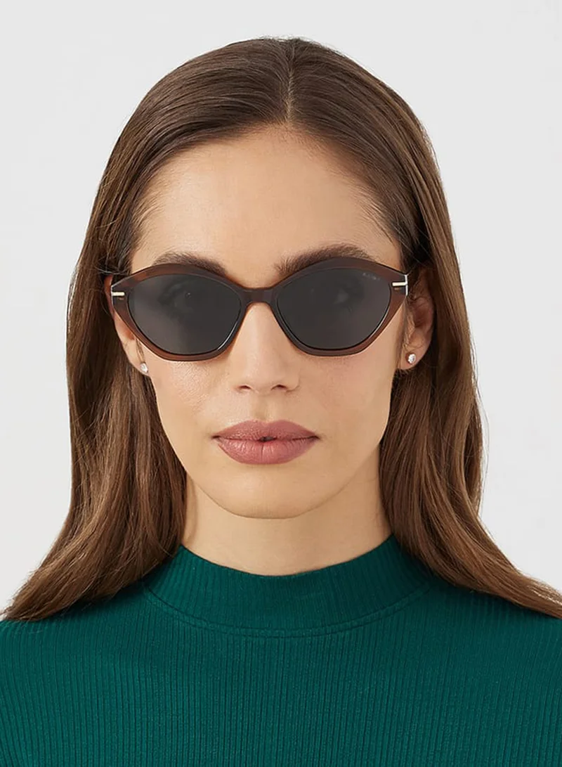 Blackout Cyano,Women Sunglasses, Geometric Sunglasses, UV Protection: UV400 (Brown,Brown)
