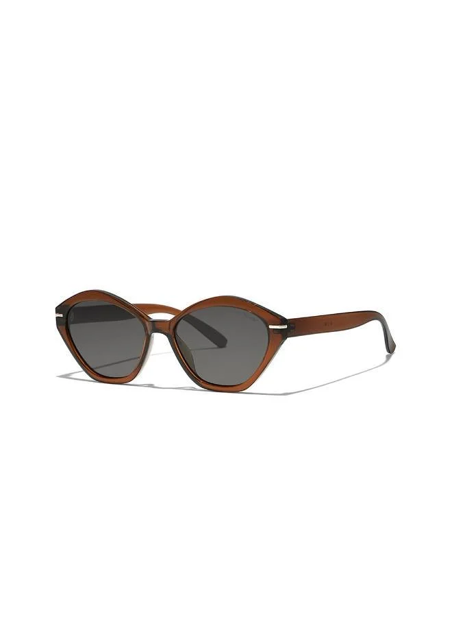 Blackout Cyano,Women Sunglasses, Geometric Sunglasses, UV Protection: UV400 (Brown,Brown)