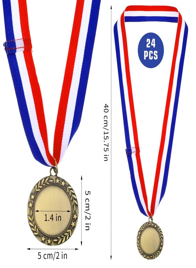 Limbeuuu 24 Pcs Blank Award Medals with Neck Ribbons Winner Participation Medal Awards Make Your Own Kit 1st Place Cheer Participation Trophy Metal Prize Gift - Image 2