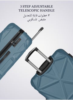 PARAJOHN Matrix 20-Inch Small ABS Hard Case Cabin Luggage Trolley Bag with 8 Spinner Wheels and Lock – Turkish Blue  - Image 2