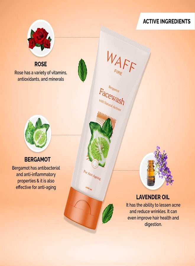 WAFF Bergamot Face Wash | Hydrating & anti-aging | Boosts collagen, reduces fine lines & restores glow | Deep moisturizing & nourishing | Sulfate-paraben-free, vegan | Unisex & all skin types | Pack 2 - Image 2